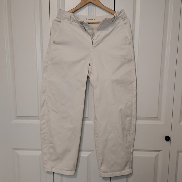 Everlane Women's Bone The Utility Barrel Curve Cropped Dress Pants Size 6R - Picture 1 of 5